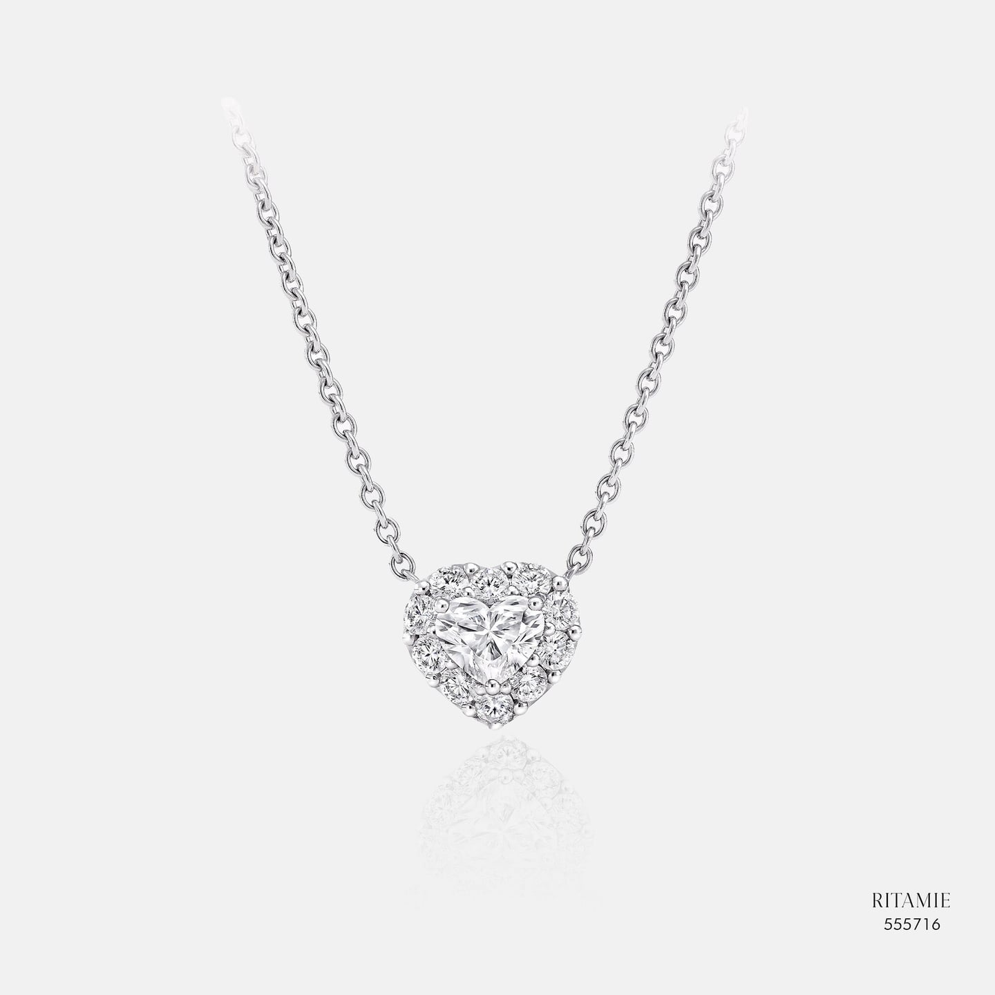 Heart Halo Lab-Grown Diamond Necklace 555716